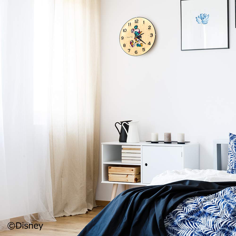 Seiko Clock Wall Clock Character Mickey Mouse Analog Mickey & Friends Disney Time Natural Colored Wood Body Size 30.1x30.1x4.7cm FW586B