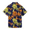 Men's Casual Loose Fit Short Sleeve Shirt Hawaiian Style Button Down Tropical Leaf Print Summer Beachwear Shirt