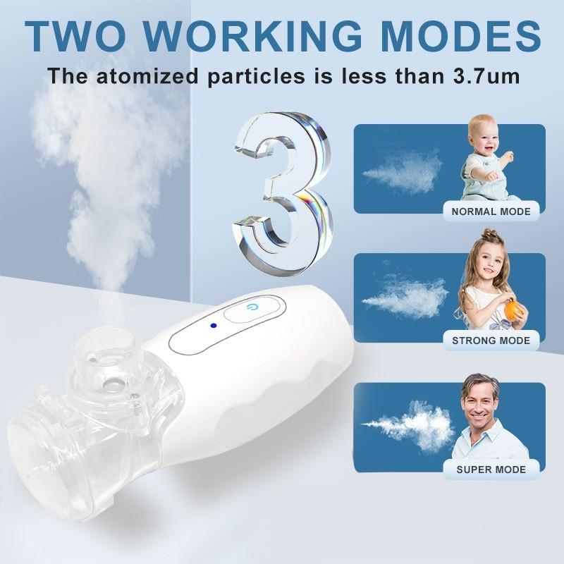 JC601 Handheld Microgrid Nebulizer Children's Adult Handheld Nebulizer Ultrasonic Light Tone Nebulizer