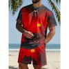 Coconut Palm Tree Men's Casual T-Shirt And Shorts Sets With A Print Style Artistic Outdoor Summer Clothing Casual 2-Piece Sets