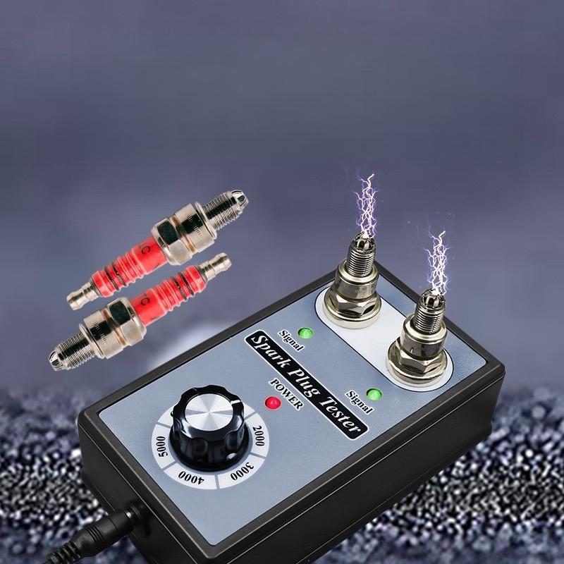 1 Set Car Motorcycle Ignition Coil Checker Spark Detector Adjustable Dual Hole Sparking Plug Tester Spark Tester Diagnostic Tool