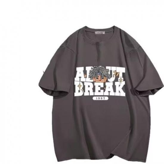 

Новая летняя футболка с короткими рукавами для мужчин, тренд в корейском стиле, простой топ с короткими рукавами, свободная повседневная брендовая футболка в гонконгском стиле 5XL темно-серого