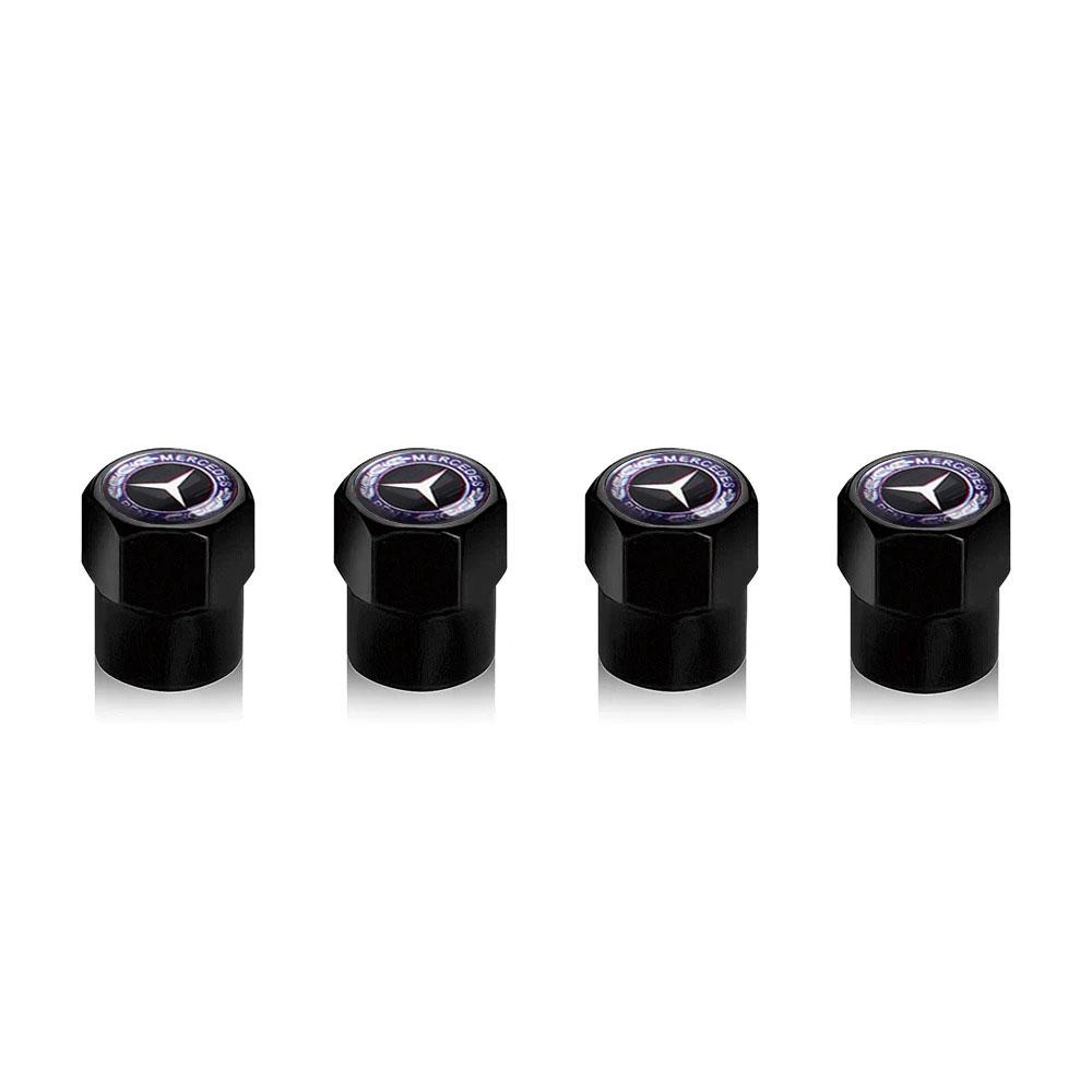 

4Pcs Car Wheel Tire Valve Caps Air Stem Covers For Mercedes Benz AMG A B C E S G Class CLA W117 C117 GLA CLK SLK CLA GLK GLE GLS