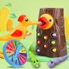 1 Set Magnetic Bird Feeder Toy Fun & Educational Montessori Toys With Woodpecker, Worm & Tree Stump Magnetic Bird Feeding Game