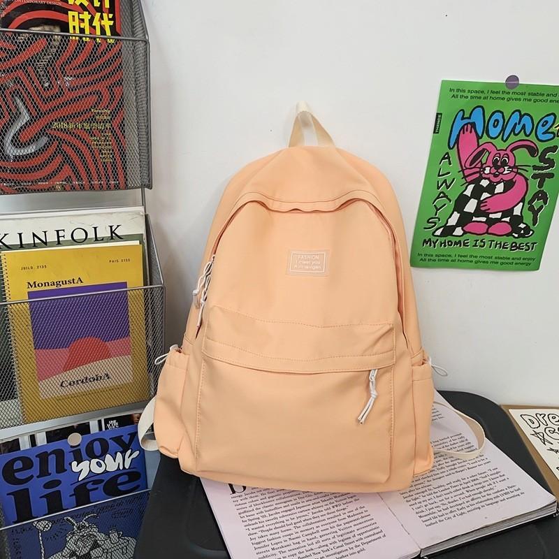 

Trendy Japanese Style Waterproof Backpack For High School And College Students Orange