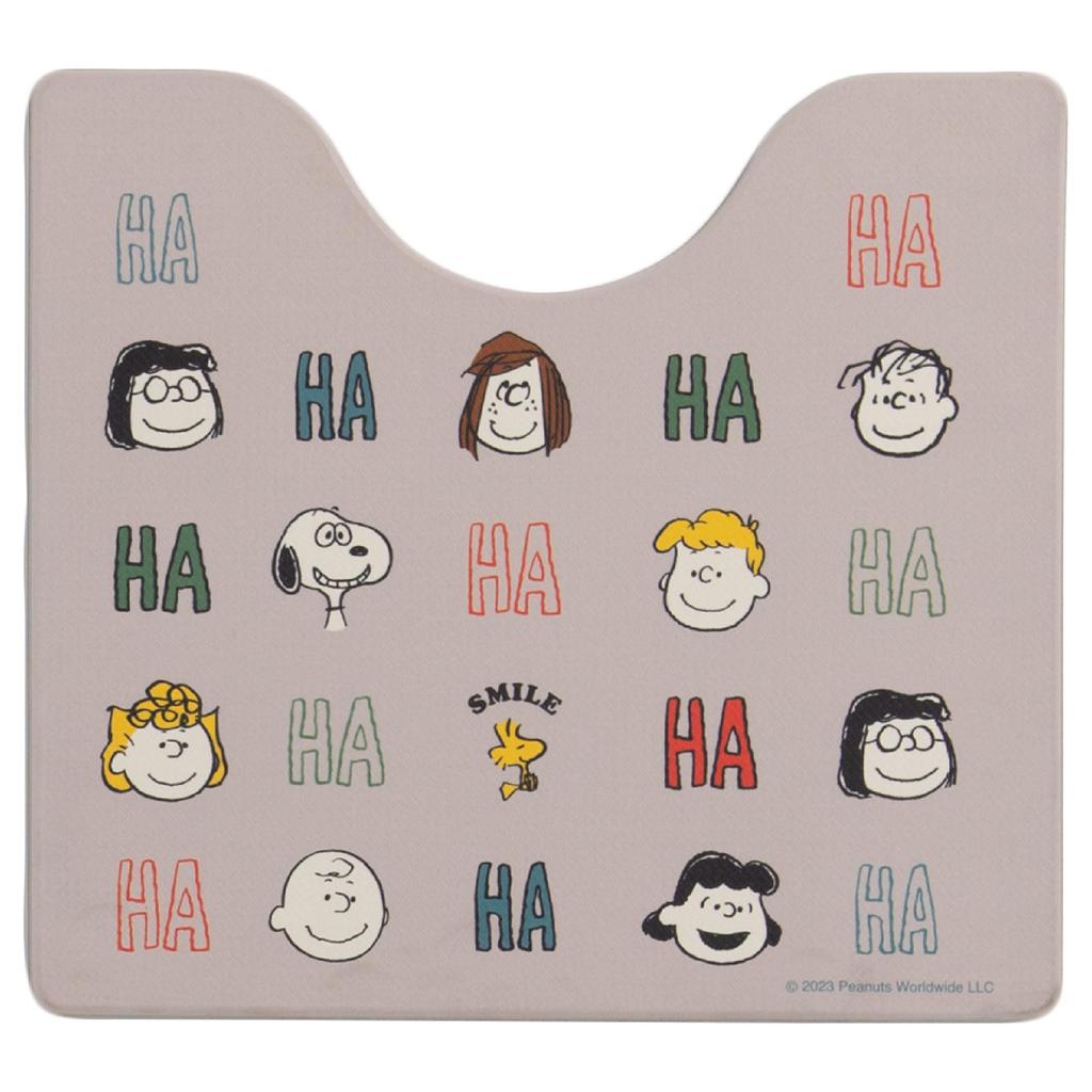 Senko Snoopy Wipeable PVC Toilet 55 X 60 Smile Character Snoopy 78770 Mat, Approx. Cm, Gray,