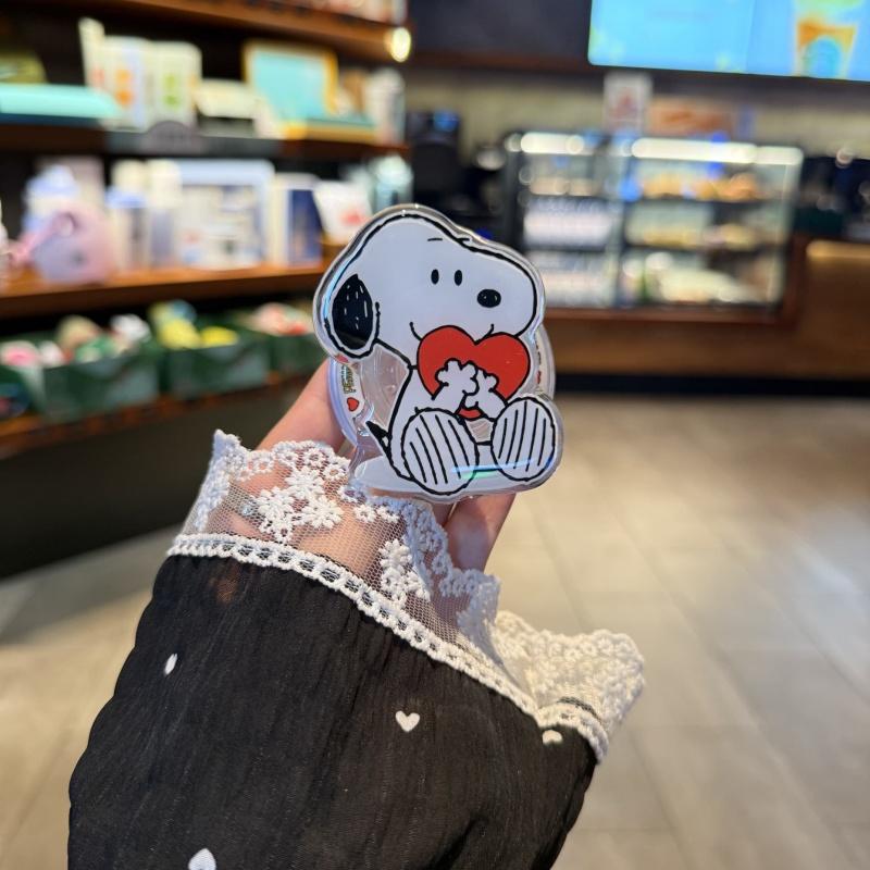 Cute Cartoon Love Snoopy Charlie Brown Magsafe Wireless Charge Case For Samsung S22 S23 S22 S24 S25 Ultra Plus Magnetic Holder
