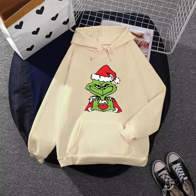 

2024 Halloween Autumn Winter Korean Style Harajuku Pullover Hooded Sweatshirt For Men Women Student Couple Clothing 3XL