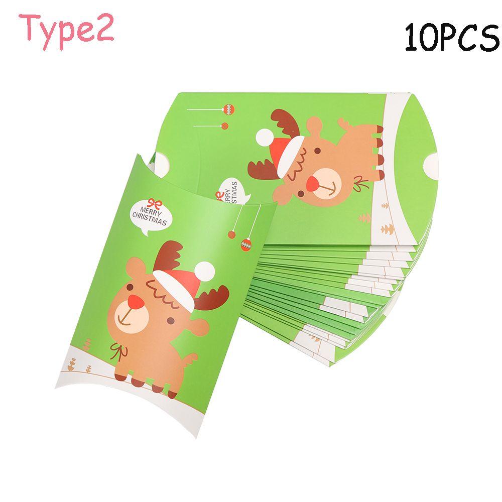 5/10PCS Cute Party Present pouch Kraft Gift Bag Christmas Paper Candy Boxes Pillow Shape
