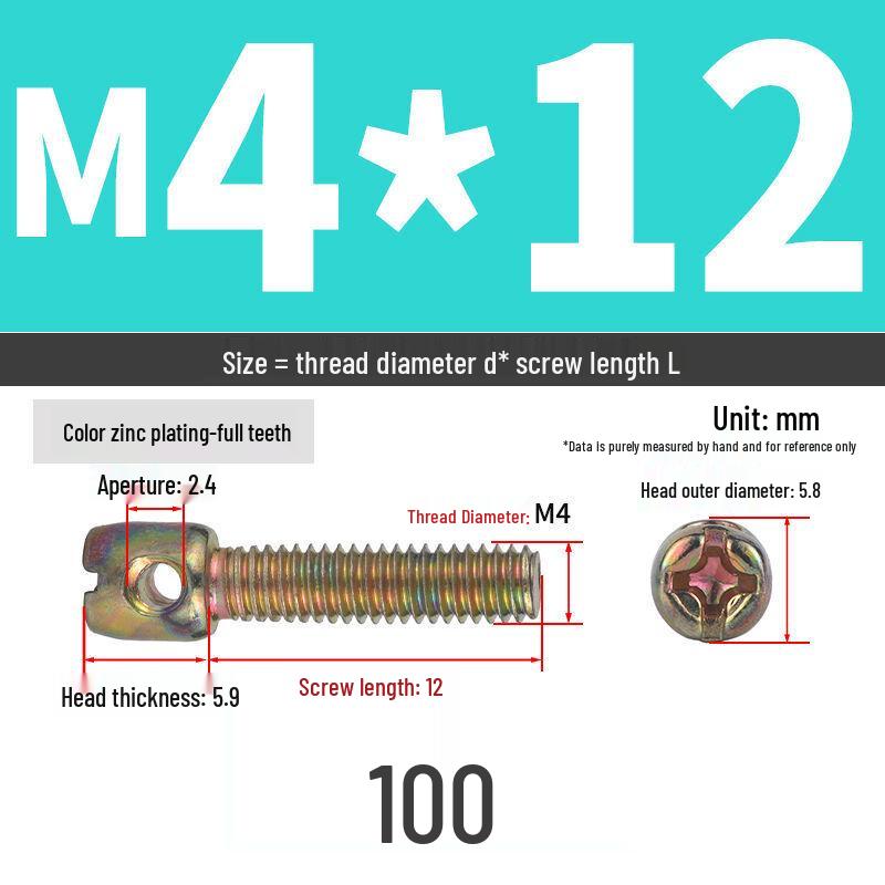 304 Stainless Steel Lead Seal Galvanized Meter Screw with Cross Hole