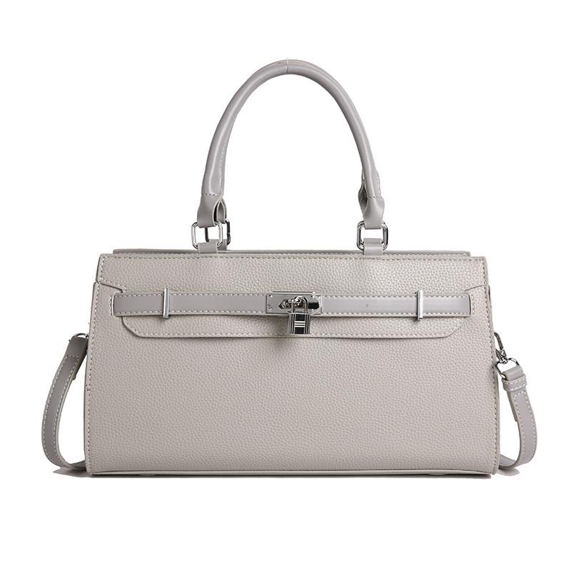 Elegant Women Soft Handbag Internal Solid Color Design And Lock Decoration