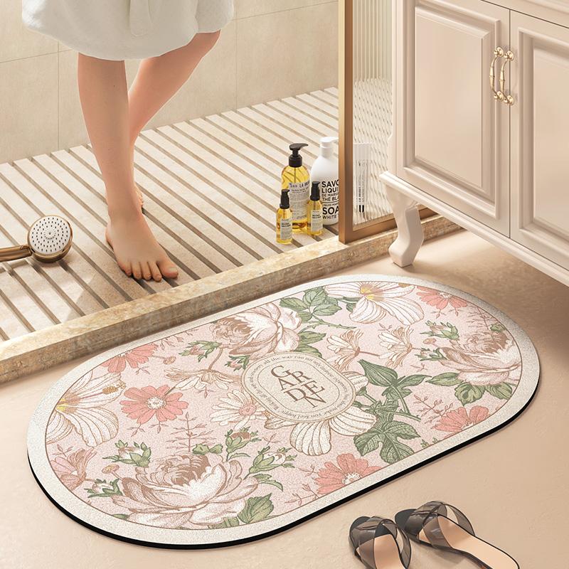 Bathroom absorbent floor mat household toilet door foot mat toilet carpet bathroom non-slip mat diatom mud cushion
