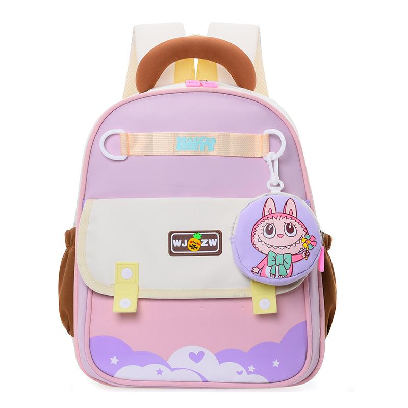 

Kindergarten schoolbag girl cute children s bag year old baby cartoon breathable burden reduction children s backpack рожевий