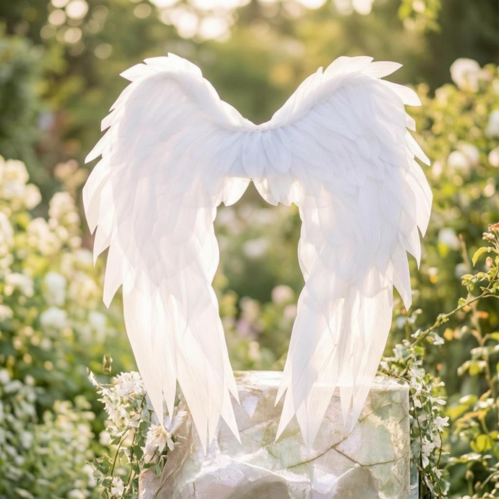 Angelic Angel Wings Layered Feathered Transparent Costume Accessory