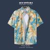 Hot-selling Couple Flower Shirt South East Asia Style Hawaiian Beach Wear Loose Casual Jacket Spot
