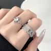 Saturn Ring Zircon Alphabet Hollow Personality Delicate Geometric Diamond-Set Planet Niche Design Open Ring Ring Female