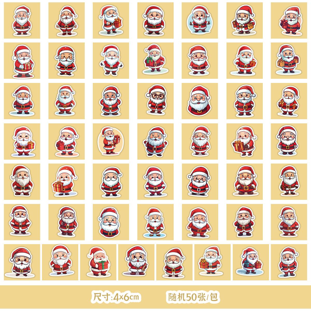 

50 Новых Рождественских Серий Граффити Наклеек для Стаканов для Воды, Скейтбордов, Мобильных Телефонов, Водонепроницаемые Декоративные Наклейки