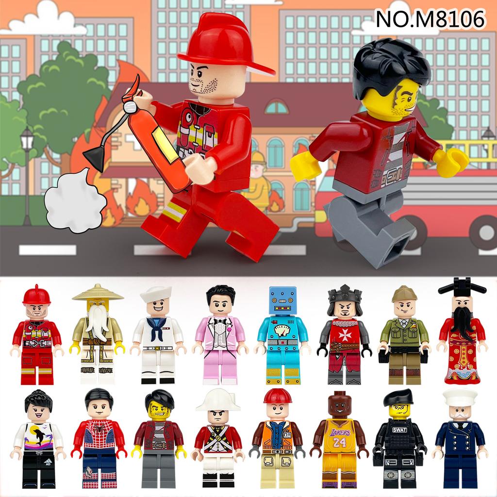 M8106 Stavebnice Miniaturní Policista Bůh Bohatství Voják Pirát Robot Hračka Sada