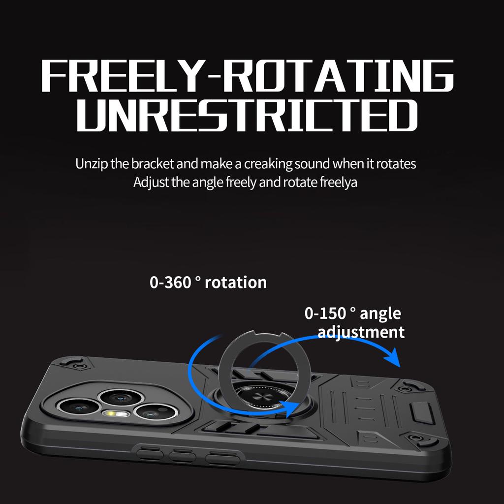 For Honor 400 Pro 5G (Global) Case with Ring Holder Kickstand PC + TPU Anti-Fall Phone Cover