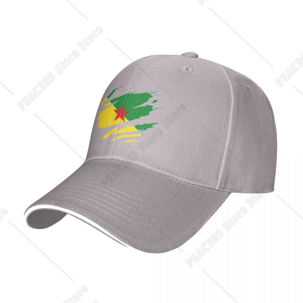 Torn Style Guyana Flag Baseball Cap Hip Hop French Guiana Sandwich Caps Unisex Style Adjustable Headwear Running Golf