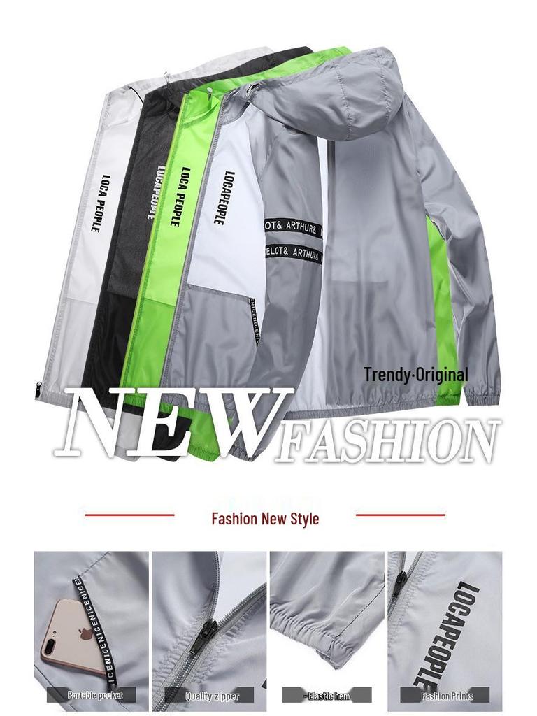 Men's Lightweight Ice Silk Sun Protection Jacket - Breathable, Trendy, Loose-Fit for Outdoor Activities & Fishing