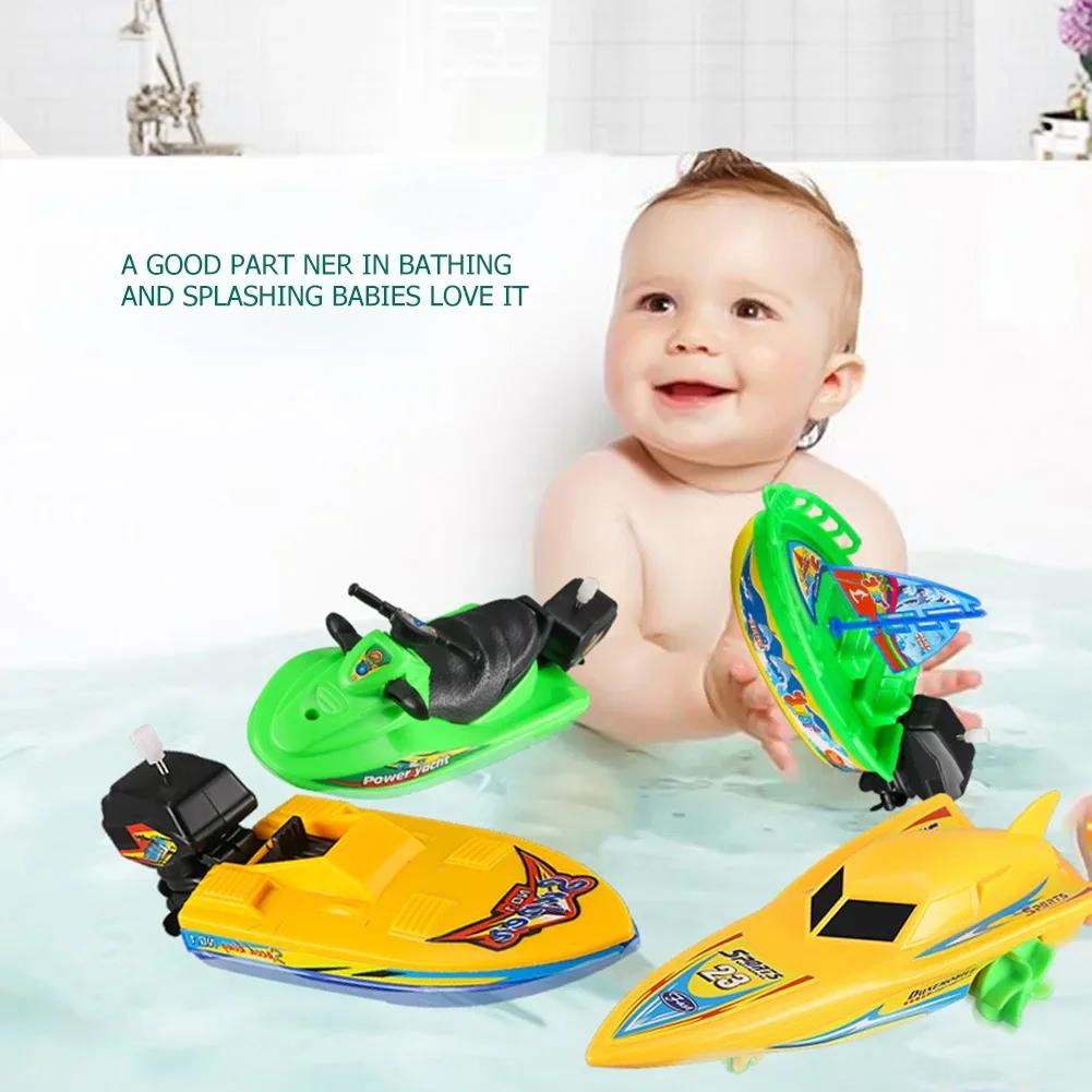 Juguete de Baño para Ducha de Invierno Barco de Velocidad de Cuerda Barco Aventura Creativa en la Tina Fomentando el Juego Imaginativo con Agua para Niños y Bebés