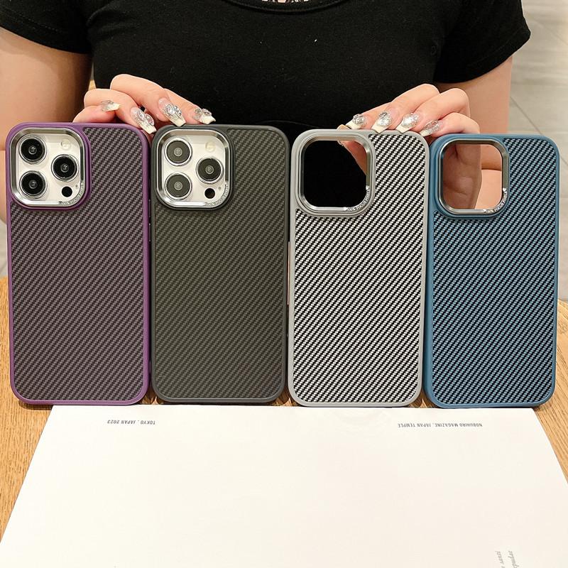 Applicable To Iphone16promax Carbon Fiber Magnetic Suction 16 Mobile Phone Case Apple 16pro Hard Case 15 Cross-border 14/13