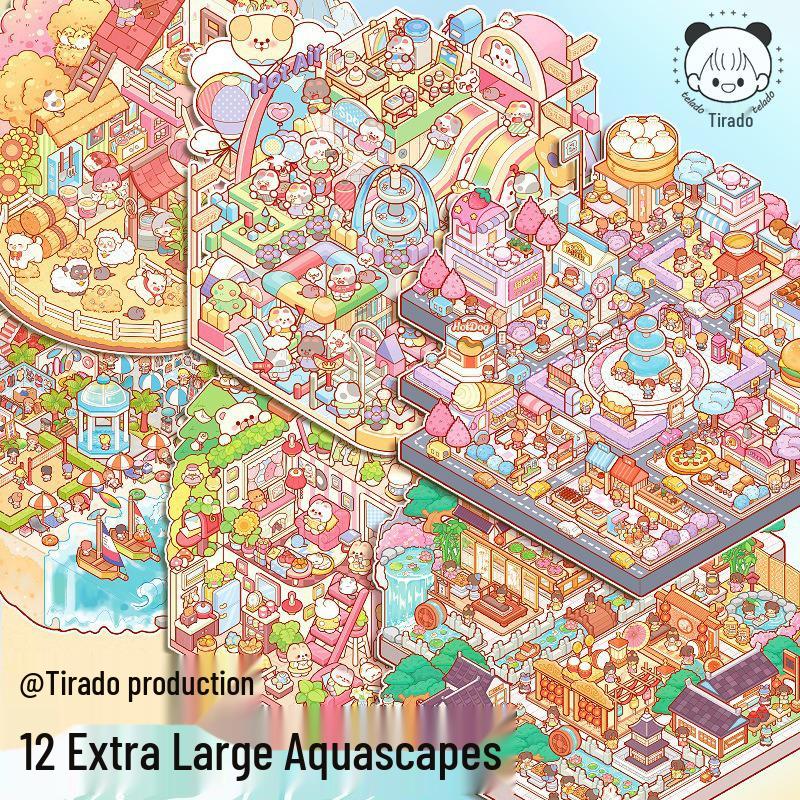 3D-Aufkleber mit Cottage-Szene: Miniatur-Landschaftsbau & DIY Journal Set