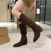 Frosted Suede Two-wear Stacking Boots Spring, Autumn and Winter New Cowboy Boots Fashion Long Knight Boots, Women