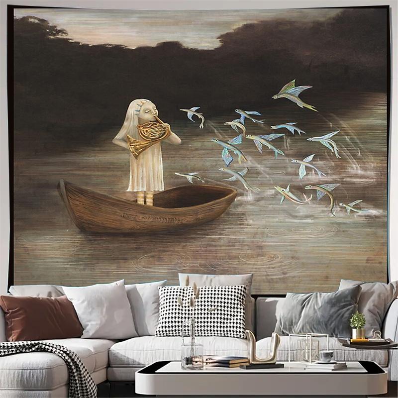 

Без рамы Задумчивый Лес Гобелен Лесной Настенный Декор Мистическая Природа Эстетика Cottagecore Фэнтези Арт Фон для Спальни H 74x94cm(29x37in)