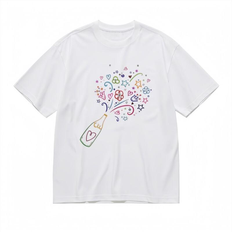 

Women s Trend Soft Classic T-Shirt Vibrant Bottle Splash Abstract Tee S