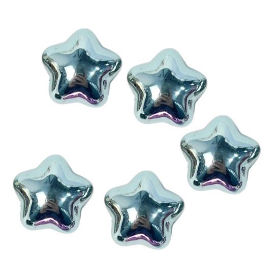 Metallic Star Charms 16mm Electroplated Flatback Stars Five-Pointed Star Charms for DIY Mobile Phone Cases Jewelry Making Hairpins Craft Supplies