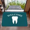 Patriotic Tooth Print Doormat American Flag Inspired Dental Design Non-Slip Floor Mat for Dentist Office