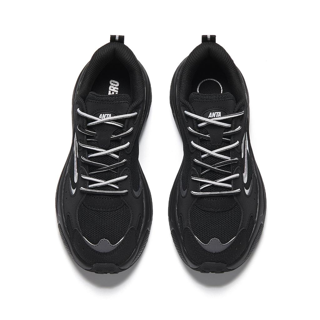 Anta Starry 3 Retro Casual Fashion Trend Durable Lightweight Low-Top Thick-Soled Dad Shoes Women Sneaker Black Silver 922548837-5