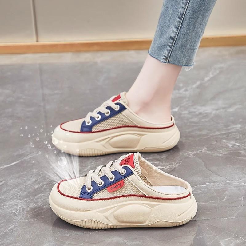 

Fashion and comfortable versatile women s shoes bag head without heel lazy shoes 2025 outer wear women s board shoes sandals 35 синій