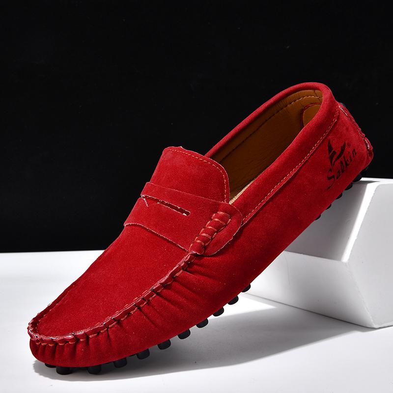 

High Quality Women Shoes Lightweight Leather Moccasins Handmade Comforty Fashion Sneakers Mom nurse Flats Soft Walking 2025 New 36 красный
