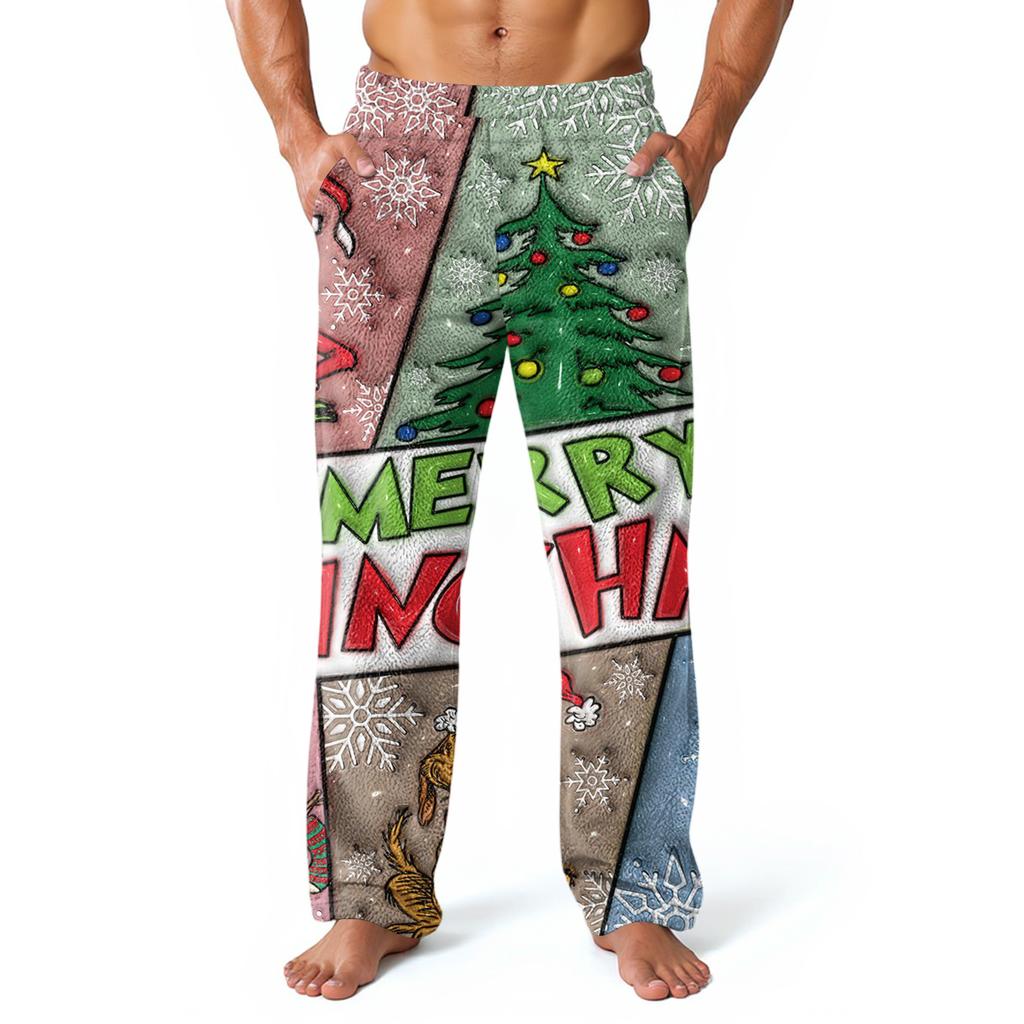 Men's Allover Printed Home Pants Sleeping Pajama Pants Long Pants Pajama Pants