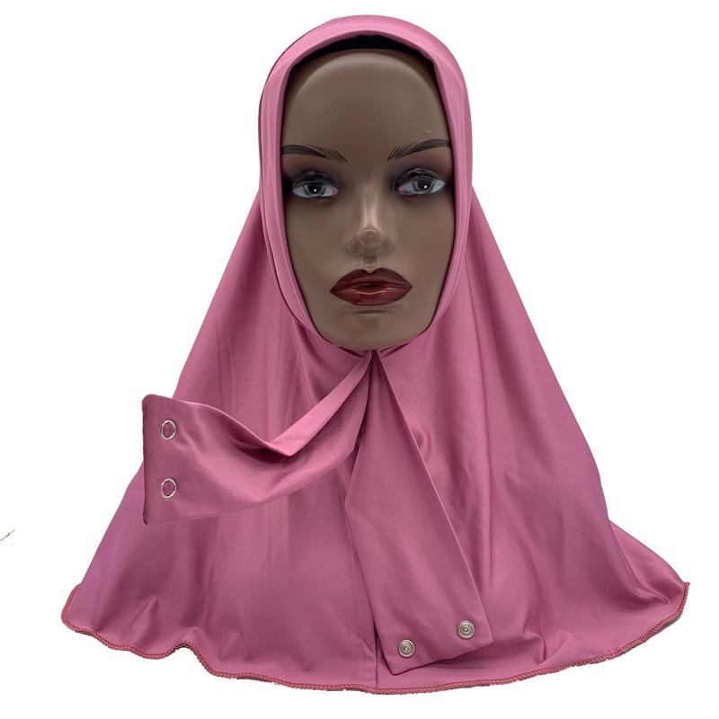 Snap Fastener Neck Head Full Cover Instand Hijab for Muslim Women
