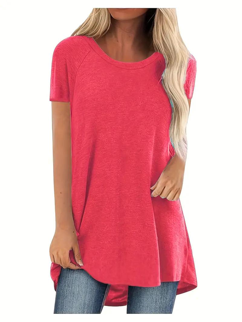 Women s Round Neck Short Sleeve Swallowtail T-Shirt – Soft, Comfortable, Skin-Friendly, Daily Casual Wear Double Extra Large