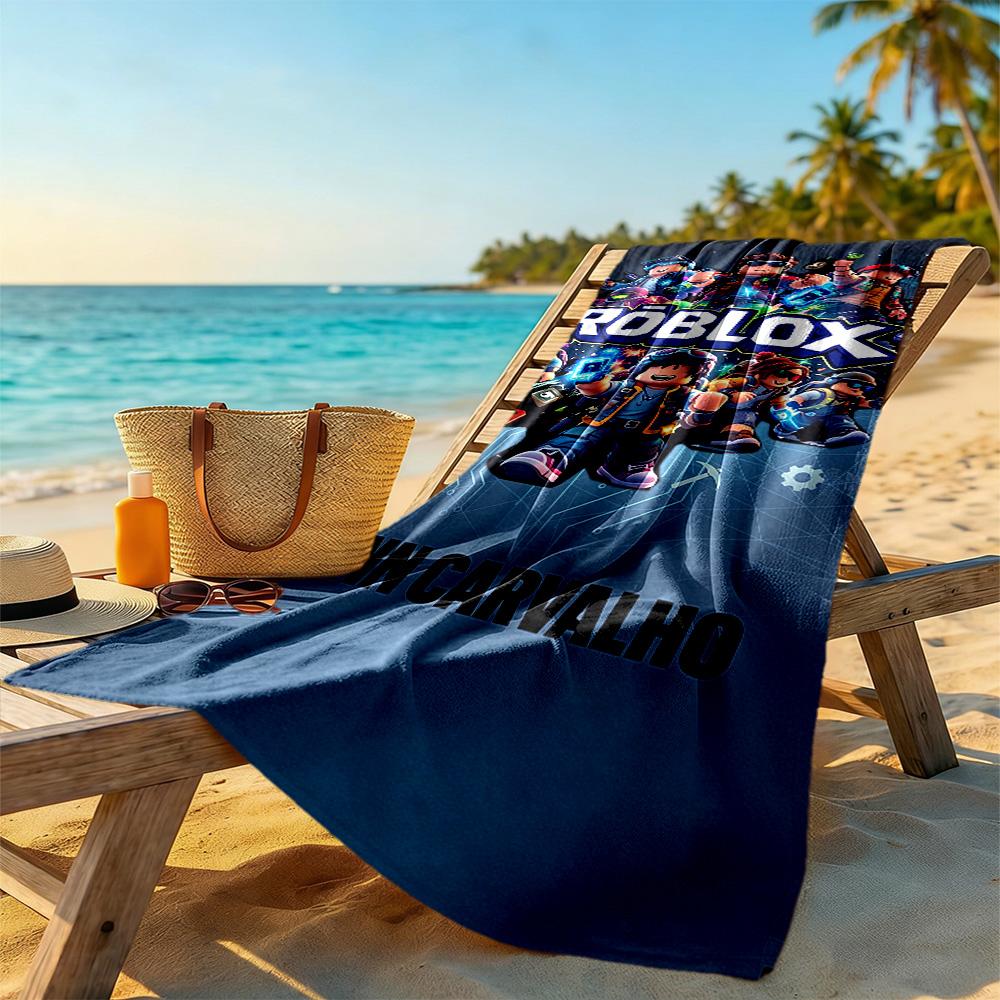Roblox Beach Towel Super Soft & Absorbent Comfortable Lightweight Portable for Swimming,Beach,Camping, Travel, Beach Accessories,Gym