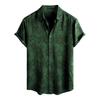 Men's Short Sleeved Shirt, Daily Fashion Printed Button Top, Chest Pocket Cardigan