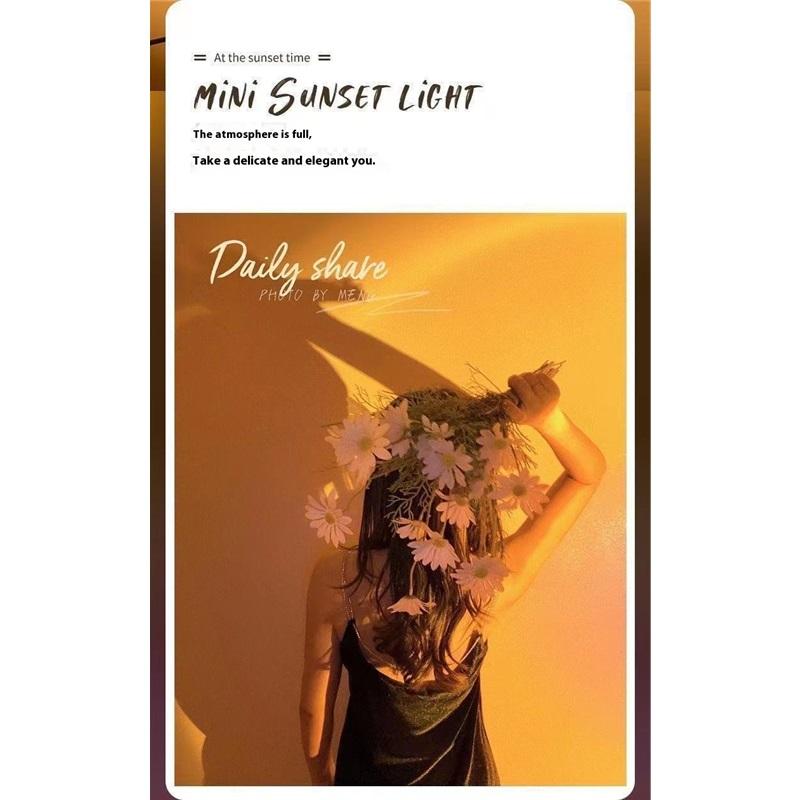 Sunset Lights USB Floor Sunset Lights Aura Lights Rainbow Background Projection Decoration Dusk Internet Celebrity Sunset Lights