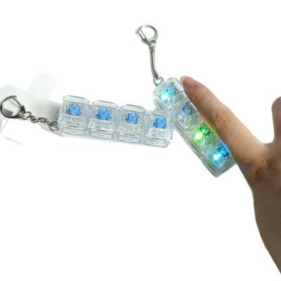 Bouton de Décompression Explosif Transparent Pur à Quatre Boutons Pendentif Porte-clés Lumineux Jouet Couleur Noir et Blanc Bouton à Quatre Boutons Un Mot