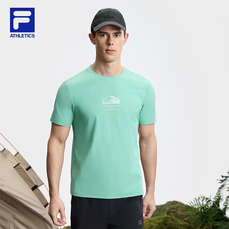 Fila Explorer Athletics Breathable Stretch Lightweight Outdoor Sports Casual Daily Travel Versatile Short Sleeve T-Shirt Men Tops A11M527118F-BU