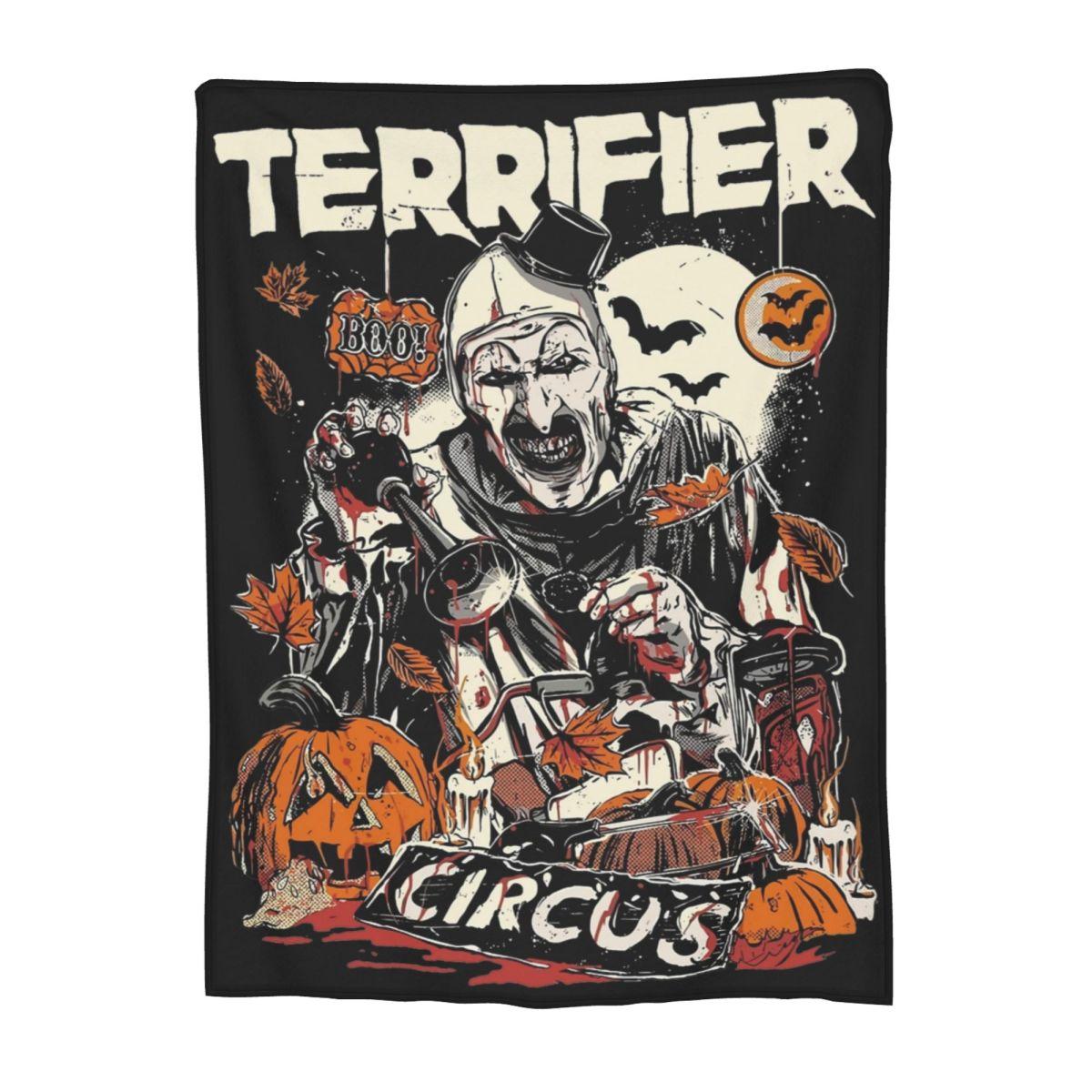 

Terrifier 3 Рождественский плед Бархатный Весенне-осенний Хэллоуин Клоун Портативный Тонкий Плед для Дивана Путешествий Покрывала 30x40in