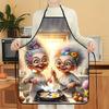 Waterproof Sleeveless Apron With Unique Print For Barbecuing And Creative Styling