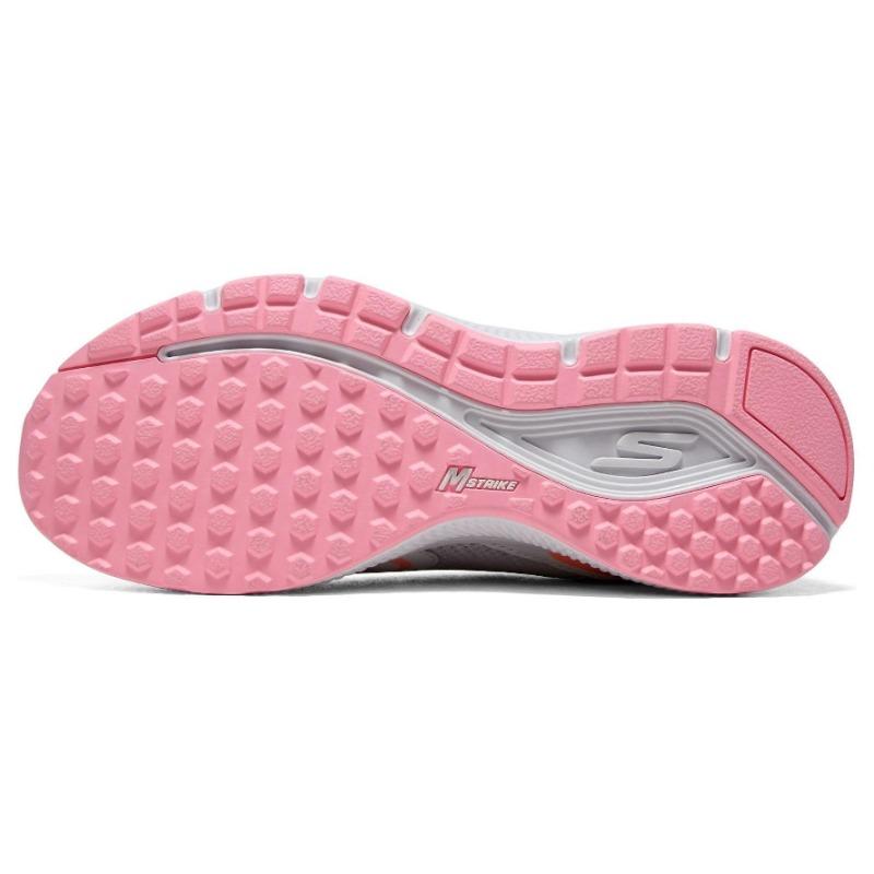 Skechers Go Run Consistent Women Round Toe Lace Up Low Top Running Shoes White Pink 896225-WPK