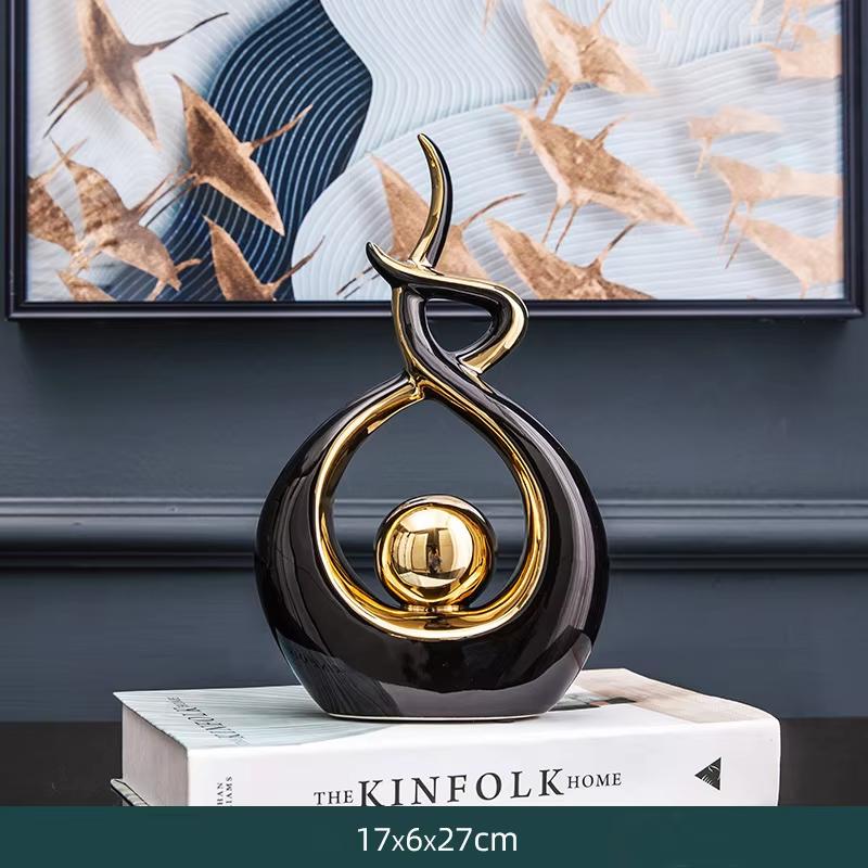 Ceramic Vase Statue Home Decor Modern Art White Pottery Crafts Ornaments Living Room Furniture Home Accessories Decoration Gifts