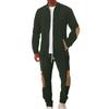 Men's Winter Fleece Tracksuit Sets  Stand Collar Sweatshirt Cargo Sweatpants 2 Piece Jogging