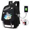 Backpack Anime, Genshin Surrounding Large Capacity Student School Bag Outdoor Travel Bag